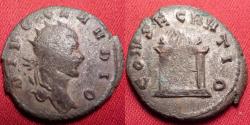 Ancient Coins - DIVUS CLAUDIUS II GOTHICUS AE silvered antoninianus. Posthumous issue struck by Quintillus. Consecratio, with altar.