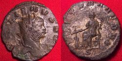 Ancient Coins - GALLIENUS AE silvered antoninianus. Mediolanum. Fortuna Redux, Fortuna seated left.