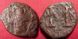 Ancient Coins - CONSTANS II AE 'large' follis. Circa 644-645 AD. 15mm
