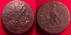 Ancient Coins - PTOLEMY III EUERGETES AE large drachm. 66.3 grams. Eagle on thunderbolt, Chi-Rho below