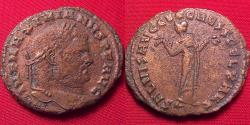 Ancient Coins - MAXIMIANUS AE large follis. Carthage mint, Carthago standing, holding fruit. 10.0g.
