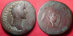 Ancient Coins - MARCUS AURELIUS CAESAR AE sestertius. PIETAS AVG, priestly implements.