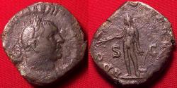 Ancient Coins - VALERIAN I AE sestertius. Rome, 255-256 AD. Apollo standing left, holding branch & lyre set on rock