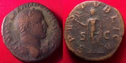 Ancient Coins - SEVERUS ALEXANDER AE sestertius. Spes advancing, holding flower.