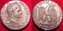 Ancient Coins - CARACALLA AR silver tetradrachm. Eagle on animal leg, 215-217 AD.