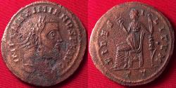 Ancient Coins - MAXIMIANUS AE large follis. Ticinum, 305 AD. Fides seated left