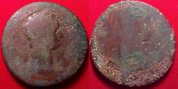 Ancient Coins - DOMITIAN AE sestertius. Emperor crowned by Victory (?)