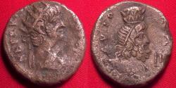 Ancient Coins - NERO AR billon tetradrachm. Roman Egypt, struck at Alexandria. Turreted Serapis