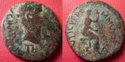 Ancient Coins - TIBERIUS AE as. Utica, Carthage, 14-21 AD. M M IVL VTIC, Livia seated right. Very rare.