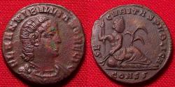 Ancient Coins - HANNIBALLIANUS, King of Pontica, AE4. River God Euphrates reclining