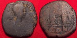 Ancient Coins - JUSTINIAN I AE follis. Constantinople. Pre reform coinage, right facing portrait.