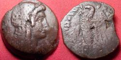 Ancient Coins - PTOLEMY VI PHILOMETOR AE 26mm middle bronze. Second sole reign, 163-145 BC. Wreathed Isis, Eagle with open wings