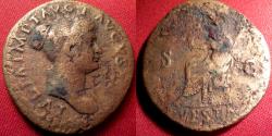 Ancient Coins - JULIA TITI, daughter of Titus, AE orichalcum dupondius. 80-81 AD. Vesta enthroned.