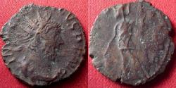 Ancient Coins - TETRICUS I AE antoninianus. Virtus standing, holding shield & spear