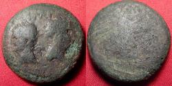 Ancient Coins - AUGUSTUS & AGRIPPA AE dupondius, Nemausus Mint. Crocodile, chained to palm branch