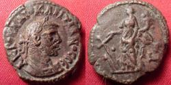Ancient Coins - DIOCLETIAN AE tetradrachm. Alexandria. Tyche standing, holding rudder & cornucopia.