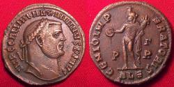 Ancient Coins - GALERIUS AUGUSTUS AE follis. Alexandria. Genius standing left. Nice portrait