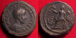 Ancient Coins - GORDIAN III potin tetradrachm. 241-242 AD. Nike seated left. Rare.