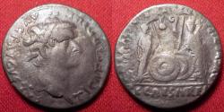 Ancient Coins - TIBERIUS AR silver MULE denarius. AUGUSTUS reverse with Caius and Lucius.