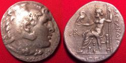 Ancient Coins - ALEXANDER III THE GREAT AR silver tetradrachm. Magnesia ad Meandrum, 225-200 BC. Zeus / Herakles.