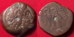 Ancient Coins - PTOLEMY IX & PTOLEMY X AE '40 drachms' (obol). Two eagles. 113-81 BC