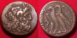 Ancient Coins - PTOLEMY IX & PTOLEMY X AE '40 drachms' (obol). Two eagles. 113-81 BC