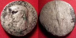 Ancient Coins - CLAUDIUS I & AGRIPPINA II AR silver cistophorus. Local/unofficial imitation. Jugate portraits. Cult statue of Diana Ephesia.