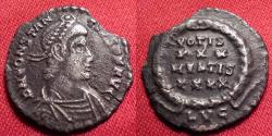 Ancient Coins - CONSTANTIUS II AR silver siliqua. Vows in wreath, Lugdunum mint.