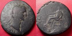 Ancient Coins - NERVA AE sestertius. Rome, 97 AD. Fortuna seated left.