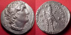 Ancient Coins - PTOLEMY II PHILADELPHOS AR silver tetradrachm. Ake Ptolemais, 253-252 BC. Eagle on thunderbolt