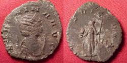 Ancient Coins - SALONINA AR silver antoninianus. VENVS VICTRIX, Venus standing left, holding helmet & scepter (not apple & palm). Scarce.