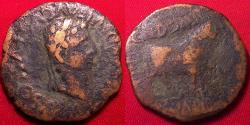 Ancient Coins - AUGUSTUS AE 28mm. Lepida Celsa, Spain. Bull standing, portrait of Augustus in wreath