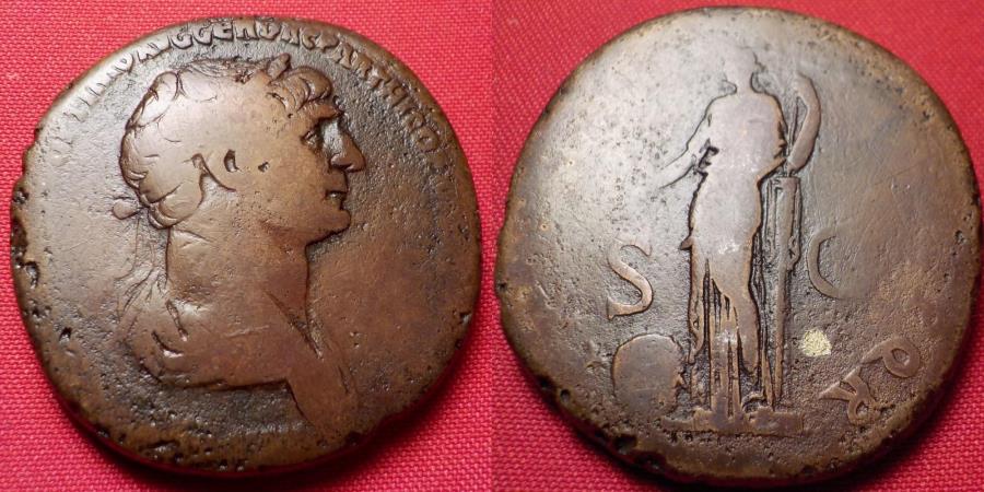 Trajan Ae Sestertius. Providentia Standing Left, Globe At Her Feet