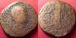 Ancient Coins - HADRIAN AE as. Fortuna standing, holding rudder & cornucopia