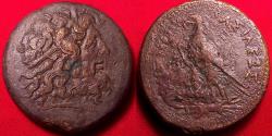 Ancient Coins - PTOLEMY IV PHILOPATOR AE 42mm drachm. 68.5 grams. Alexandria, Egypt. Eagle on thunderbolt.