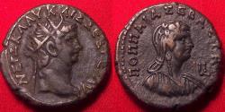 Ancient Coins - NERO & POPPAEA AR billon tetradrachm. Dual portrait issue, 64-65 AD. Nice portraits!