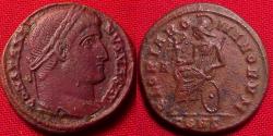 Ancient Coins - CONSTANTINE I THE GREAT AE follis. GLORIA ROMANORUM, Roma seated left. Rare.