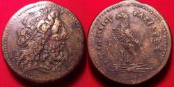 Ancient Coins - PTOLEMY III EUERGETES AE large drachm. 65.0 grams. Eagle on thunderbolt, Chi-Rho below