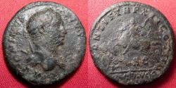 Ancient Coins - CARACALLA AE as. Rome, 209 AD. Caracalla on horseback, captive before, PROF AVGG below. Very rare