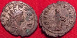 Ancient Coins - GALLIENUS AE silvered antoninianus. ABUNDANTIA standing, emptying out cornucopia. Scarce
