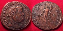 Ancient Coins - DIOCLETIAN AE follis. Antioch, 297-298 AD. Genius standing.