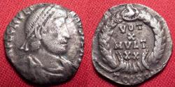 Ancient Coins - JULIAN II THE APOSTATE silver siliqua. Vows in wreath, Arles (Constantina) mint.