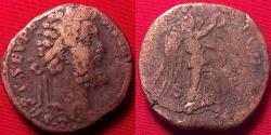 Ancient Coins - SEPTIMIUS SEVERUS AE sestertius. Victory advancing right. 194 AD.