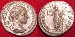 Ancient Coins - SEVERUS ALEXANDER AR silver denarius. Pax standing left, holding branch & scepter.