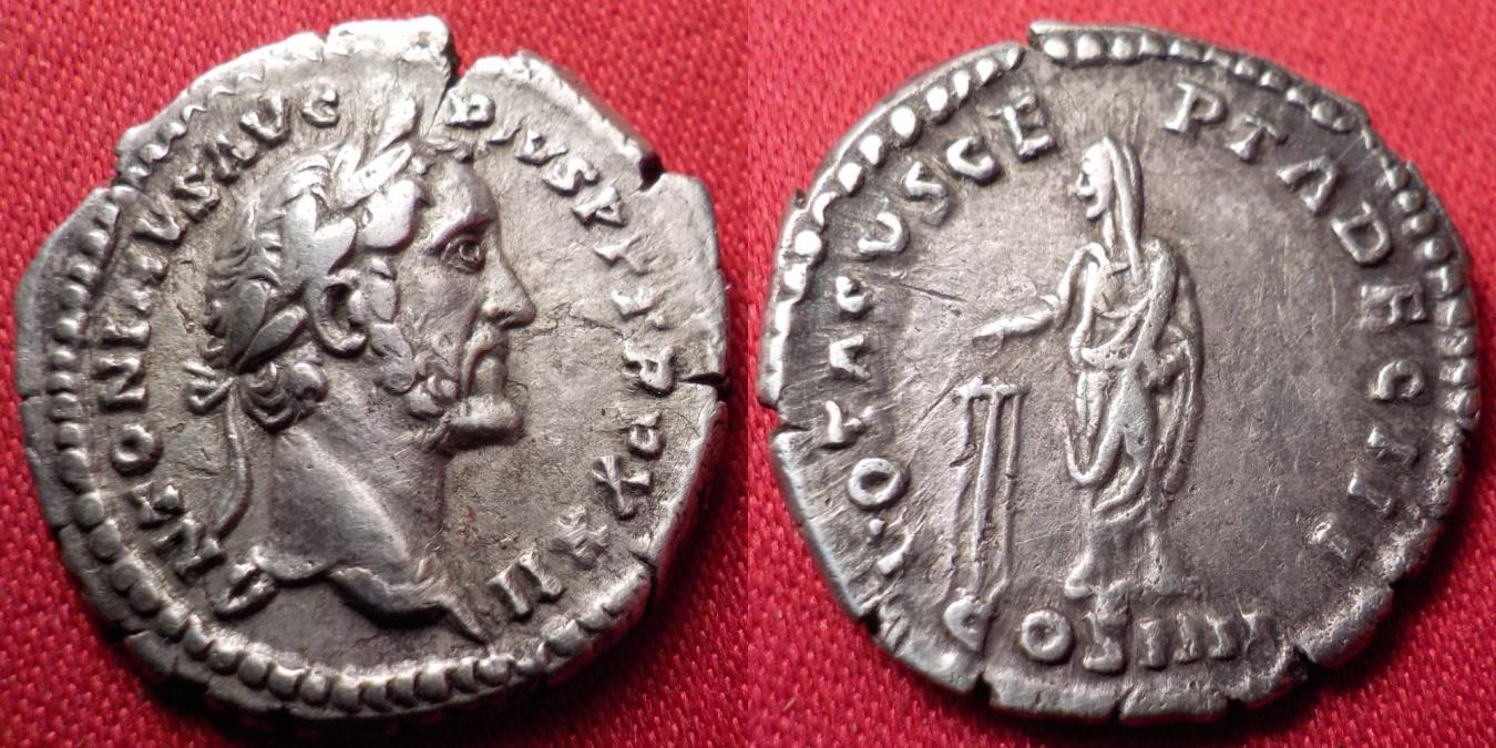 ANTONINUS PIUS AR silver denarius. VOTA SUSCEP DECENN III, Pius ...