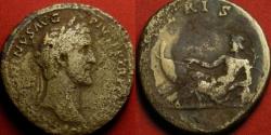 Ancient Coins - ANTONINUS PIUS AE sestertius. TIBERIS, Tiber, crowned with reeds, reclining.