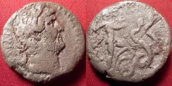 Ancient Coins - HADRIAN AR billon tetradrachm. Alexandria. Triptolemus driving biga of serpents