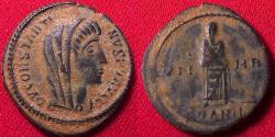 Ancient Coins - DIVUS CONSTANTINE I THE GREAT AE4. Memorial issue, 347-348 AD. Veiled Constantine, standing.