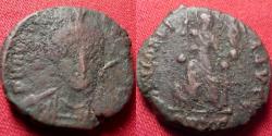 Ancient Coins - HONORIUS AE3. Cyzicus mint. Constantinopolis enthroned