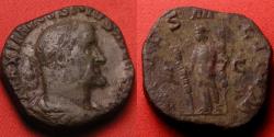 Ancient Coins - MAXIMINUS I THRAX AE orichalcum sestertius. FIDES MILITVM, Fides holding standards.